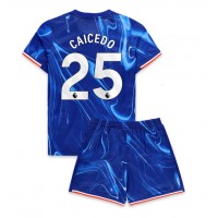 Echipament fotbal Chelsea Moises Caicedo #25 Tricou Acasa 2024-25 pentru copii maneca scurta (+ Pantaloni scurti)